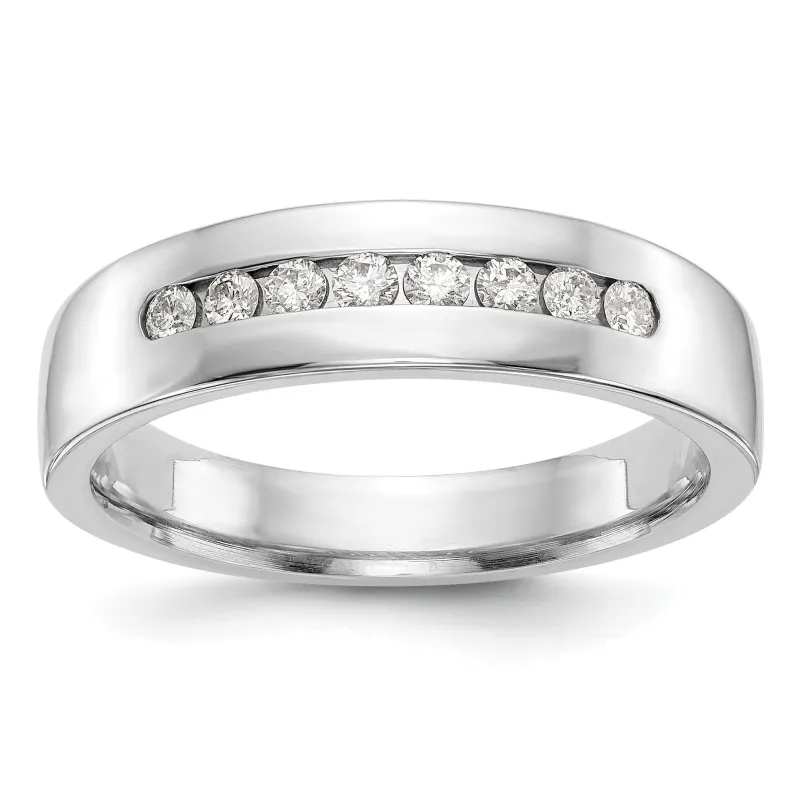 14K Gold 8-Stone 1/2 ct Diamond Men's Channel Band Ring made by Zulily
