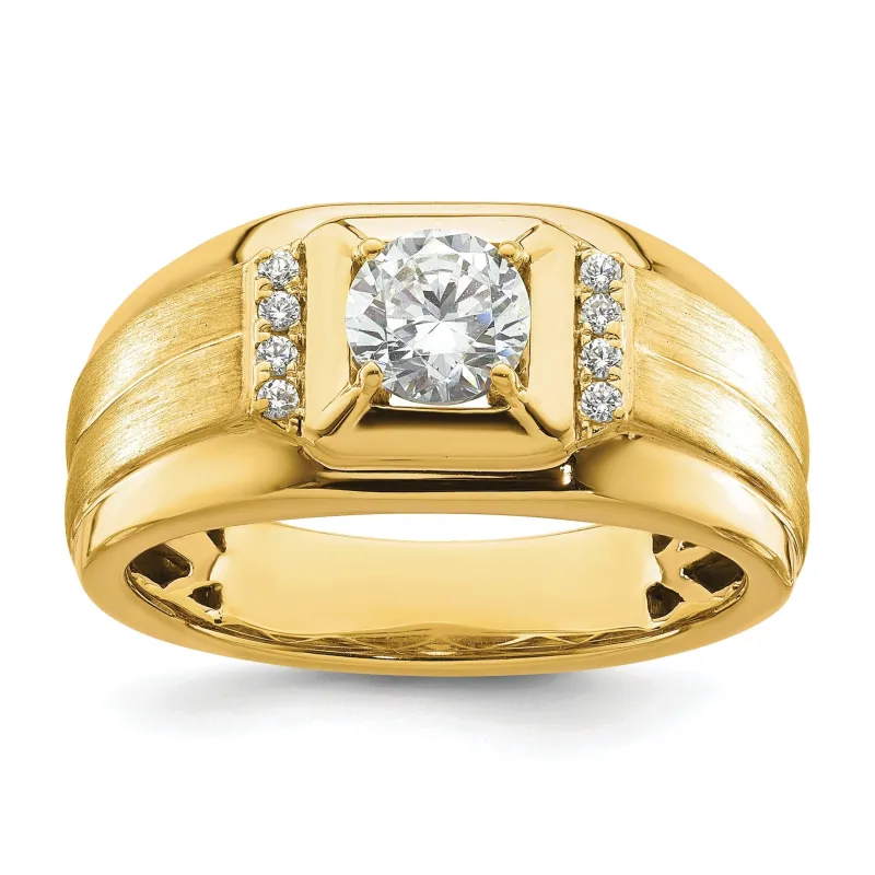 10k Gold 7/8 ct Lab Grown Diamond Men's Band Ring made by Zulily
