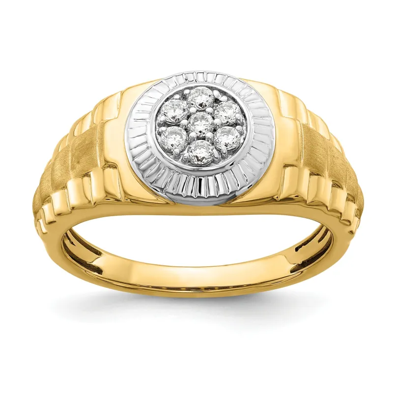 14k Gold Round  1/4 ct Lab Grown Diamond Men's Ring made by Zulily