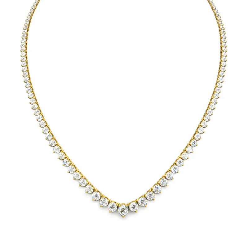 14K Yellow Gold Lab Grown Diamond Riviera Necklace made by Zulily