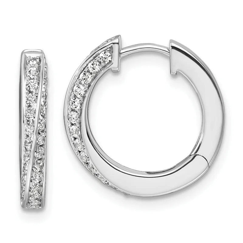 Lab Diamond Twisted Hinged Hoop Earrings made by Zulily