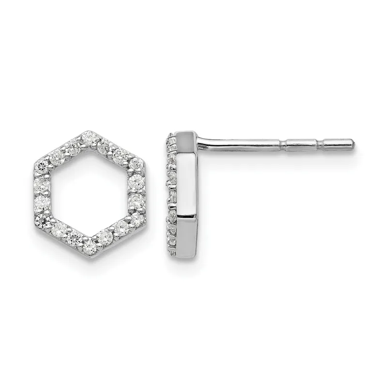 Lab Grown Diamond Hexagon Studs Earrings made by Zulily