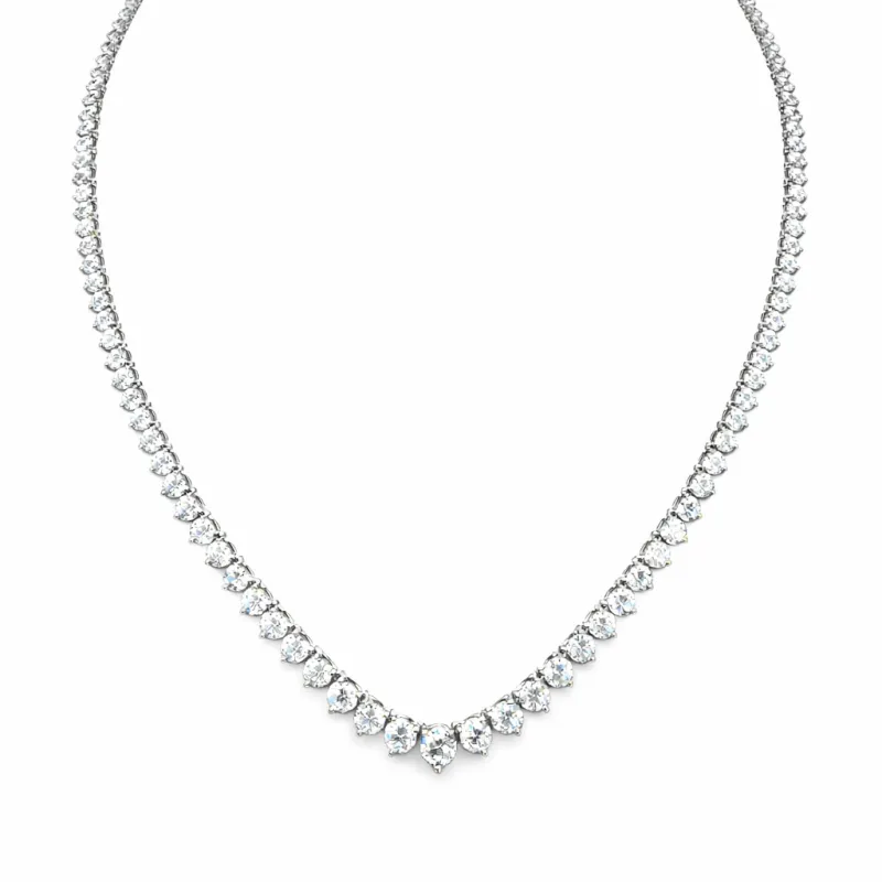 14K White Gold Lab Grown Diamond Riviera Necklace made by Zulily