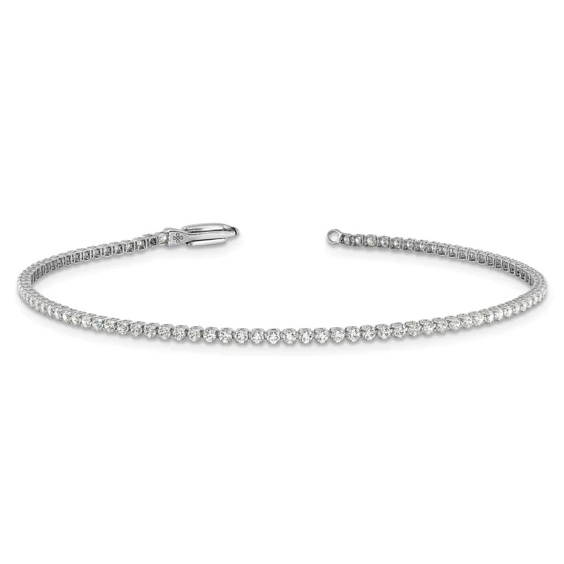 14k White Gold Lab Diamond Round Tennis Bracelet made by Zulily