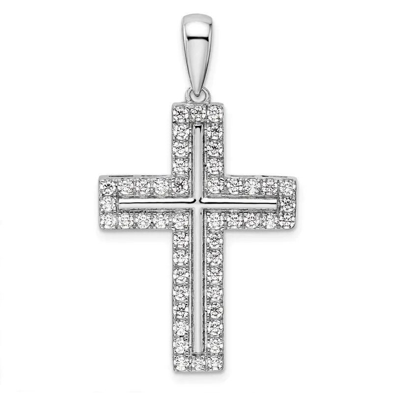 14K Gold Lab Diamond Cross Pendant made by Zulily