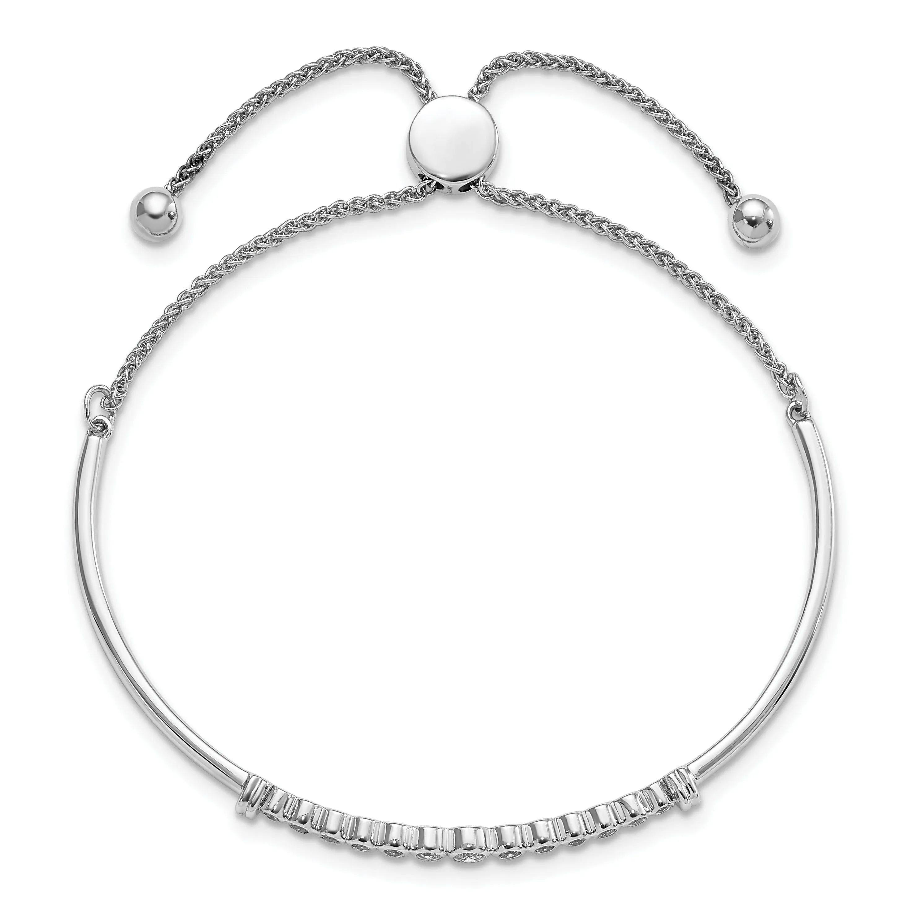 14k White Gold Lab Grown Diamond Adjustable Bolo Bracelet sold by Zulily product image thumbnail 5