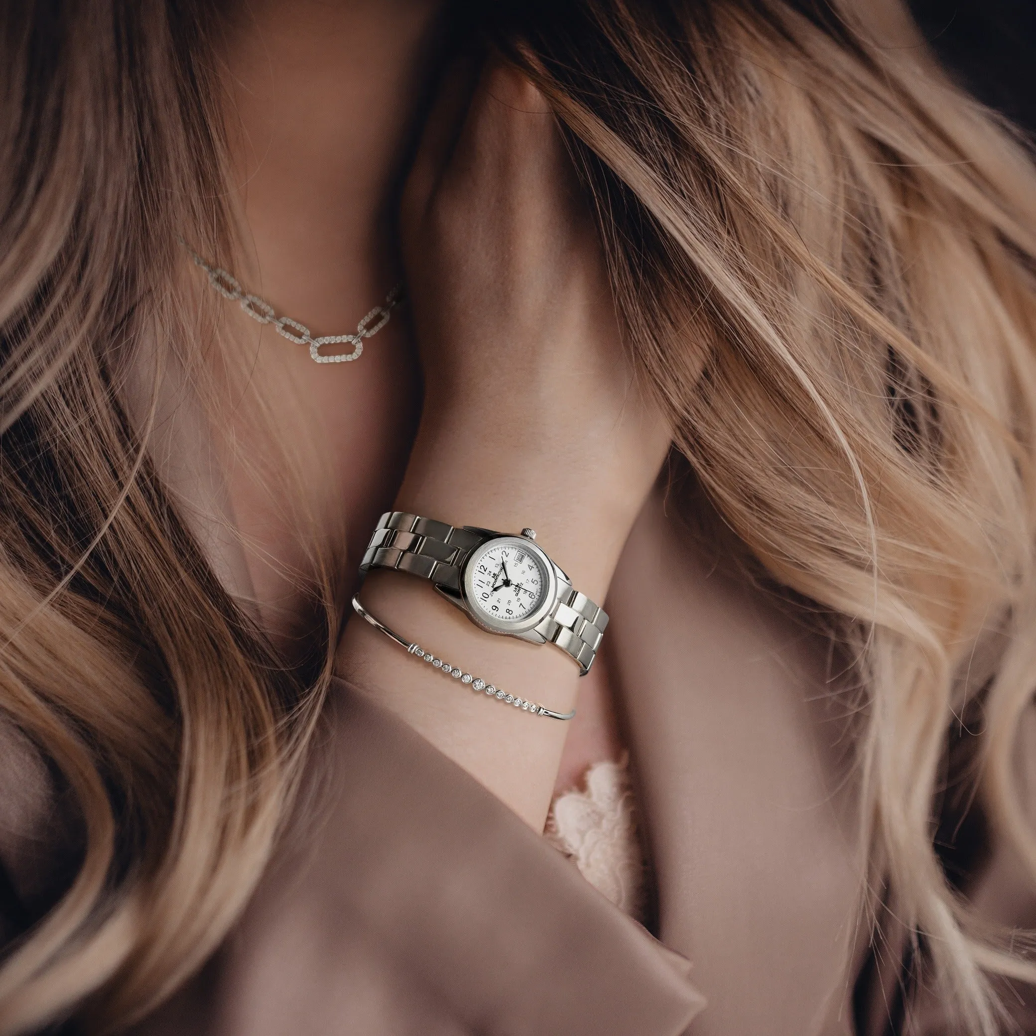 14k White Gold Lab Grown Diamond Adjustable Bolo Bracelet sold by Zulily product image thumbnail 3