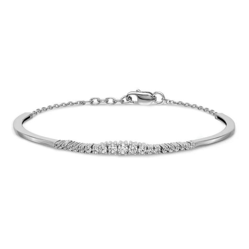 14k Gold Lab Grown Diamond Graduated Bangle Bracelet made by Zulily