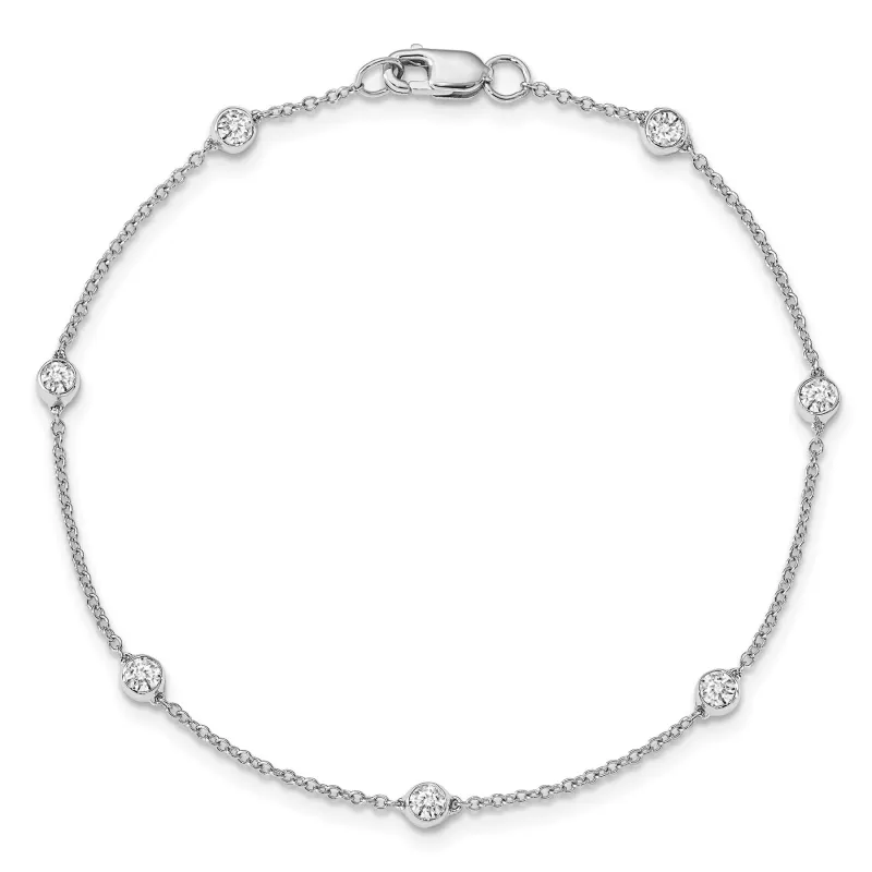 14k Gold Lab Grown Diamond Station Bracelets made by Zulily
