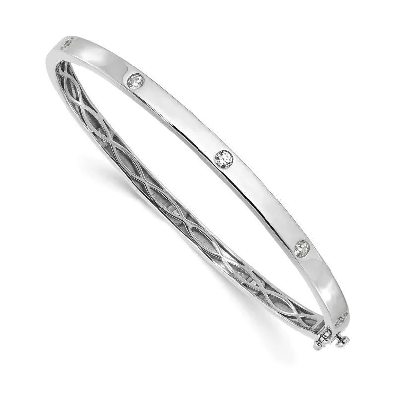14k White Gold 3/4 Carat Lab Diamond Bangle Bracelet made by Zulily