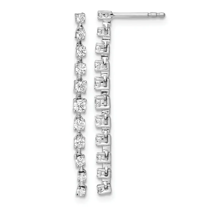 Gold 14K Lab Grown Diamond Post Dangle Earrings made by Zulily