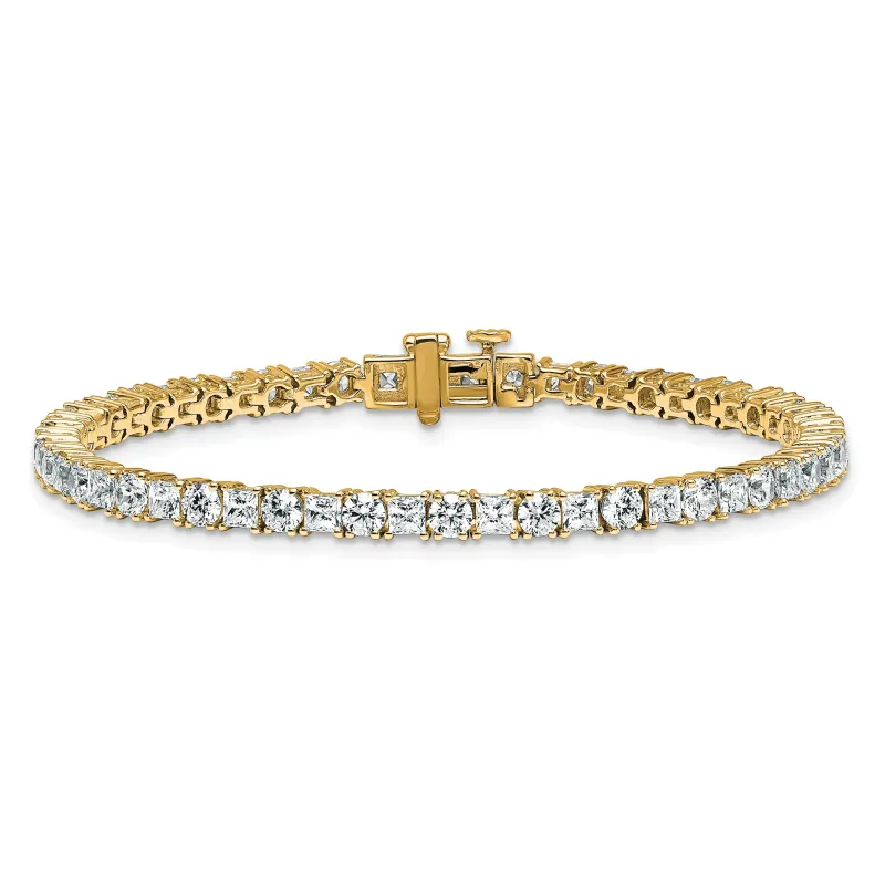 14k Yellow Gold Lab Diamond Tennis Bracelet 7 Carat made by Zulily