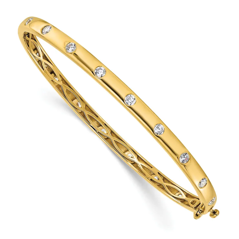 14k Yellow Gold 3/4 Carat Lab Grown Diamond Bangle Bracelet made by Zulily