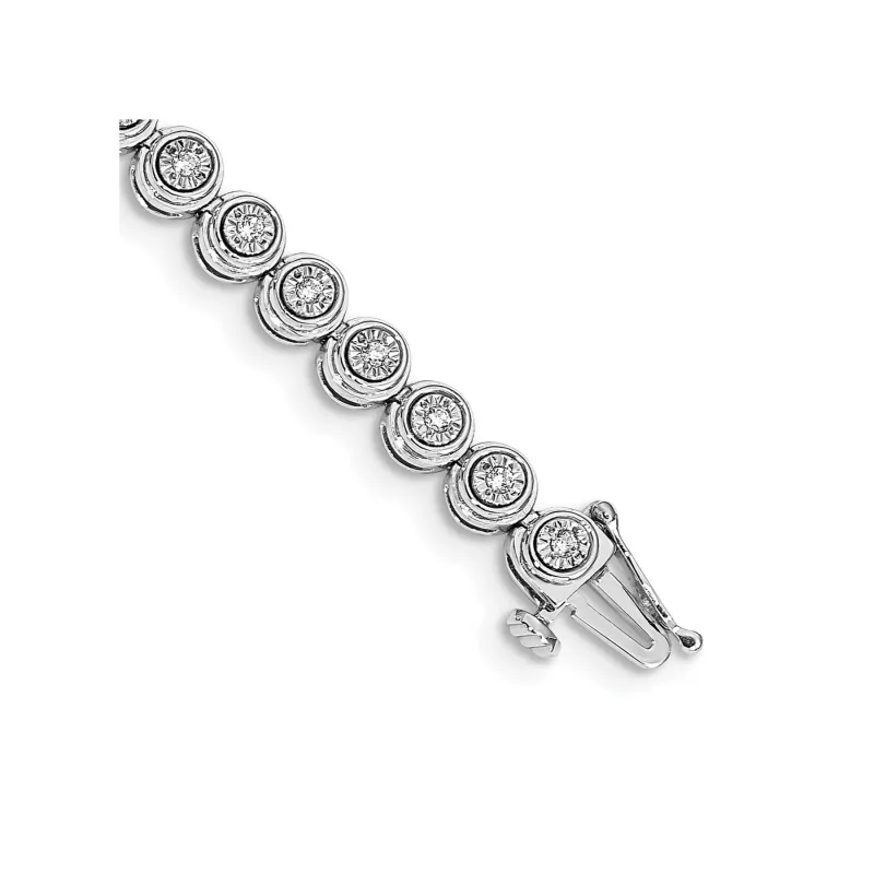 14k White Gold 1/2 carat Lab Grown Diamond Circle Link Bracelet made by Zulily
