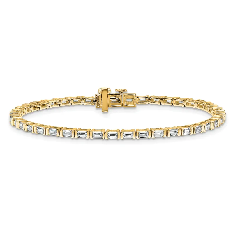 14k Yellow Gold 4 Carat Lab Diamond Tennis Bracelet made by Zulily