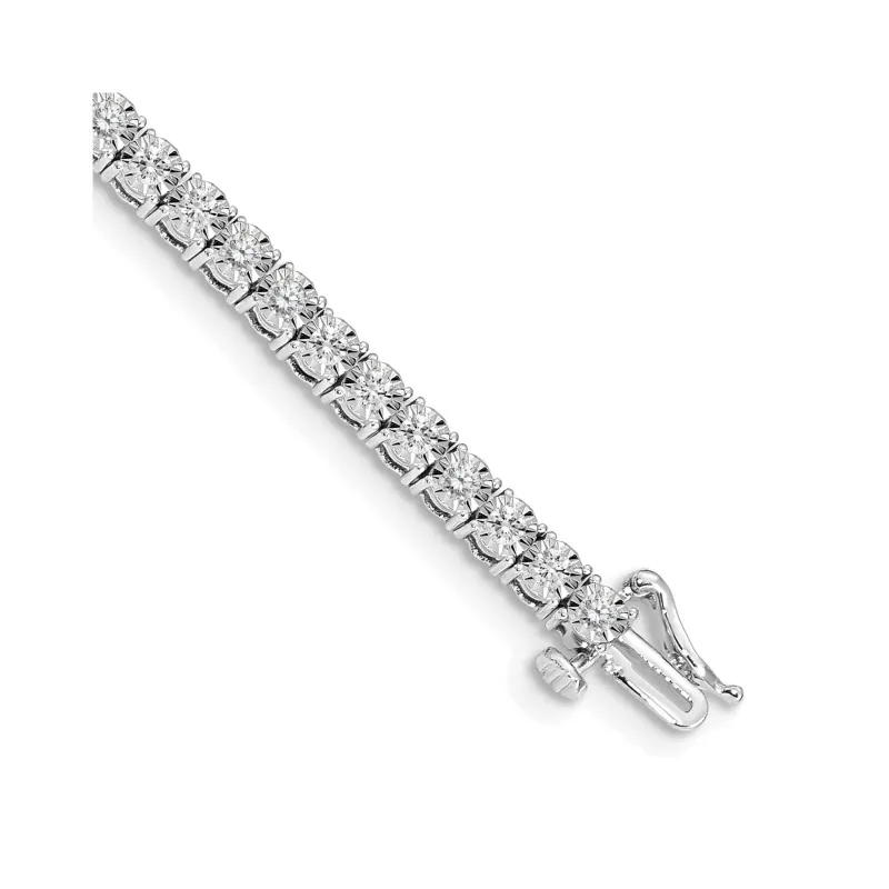14k White Gold Lab Grown Diamond Illusion Setting Bracelet made by Zulily
