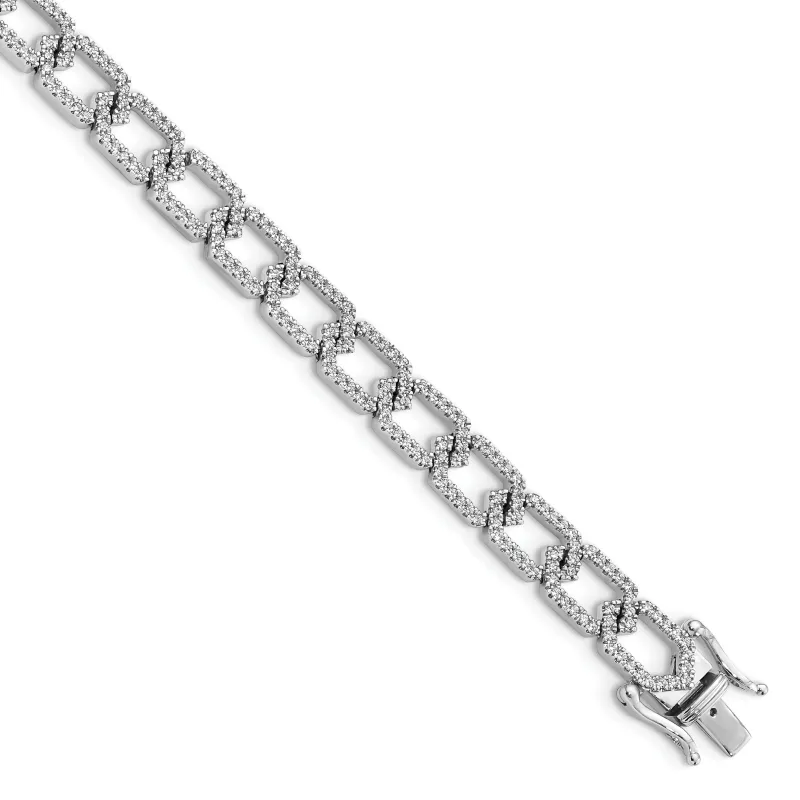 14k White Gold 1 1/2  Carat Lab Diamond Link Bracelet made by Zulily