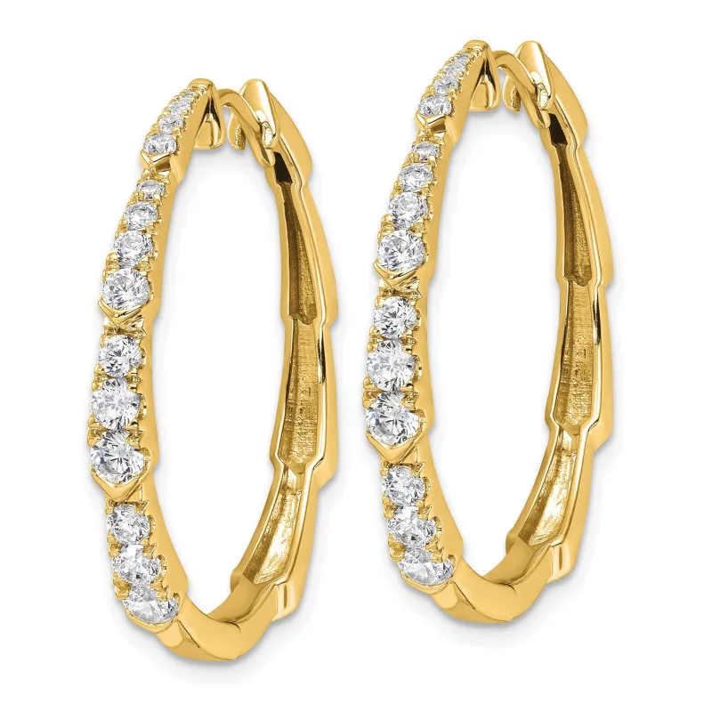14K Gold Lab Grown Diamond Round Hoop Earrings made by Zulily