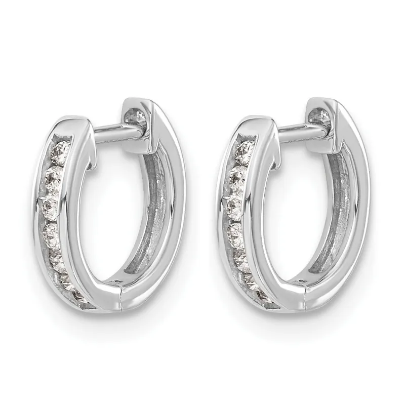Lab Grown Diamond Hinged Hoop 14k Gold Earrings 0.125 Ct made by Zulily