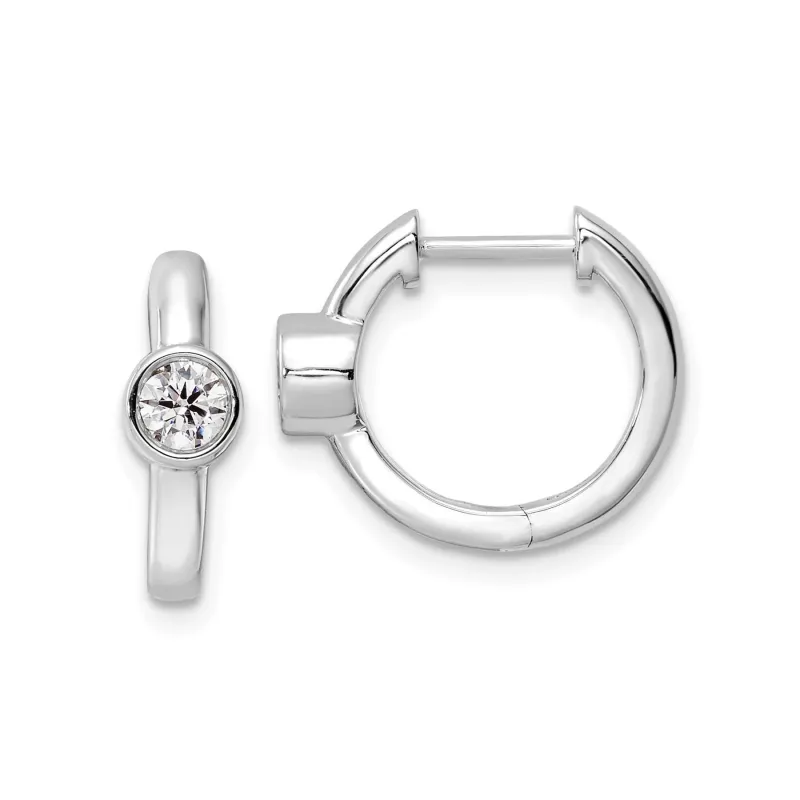 14K Gold Lab Grown Diamond Hinged Hoop Earrings made by Zulily