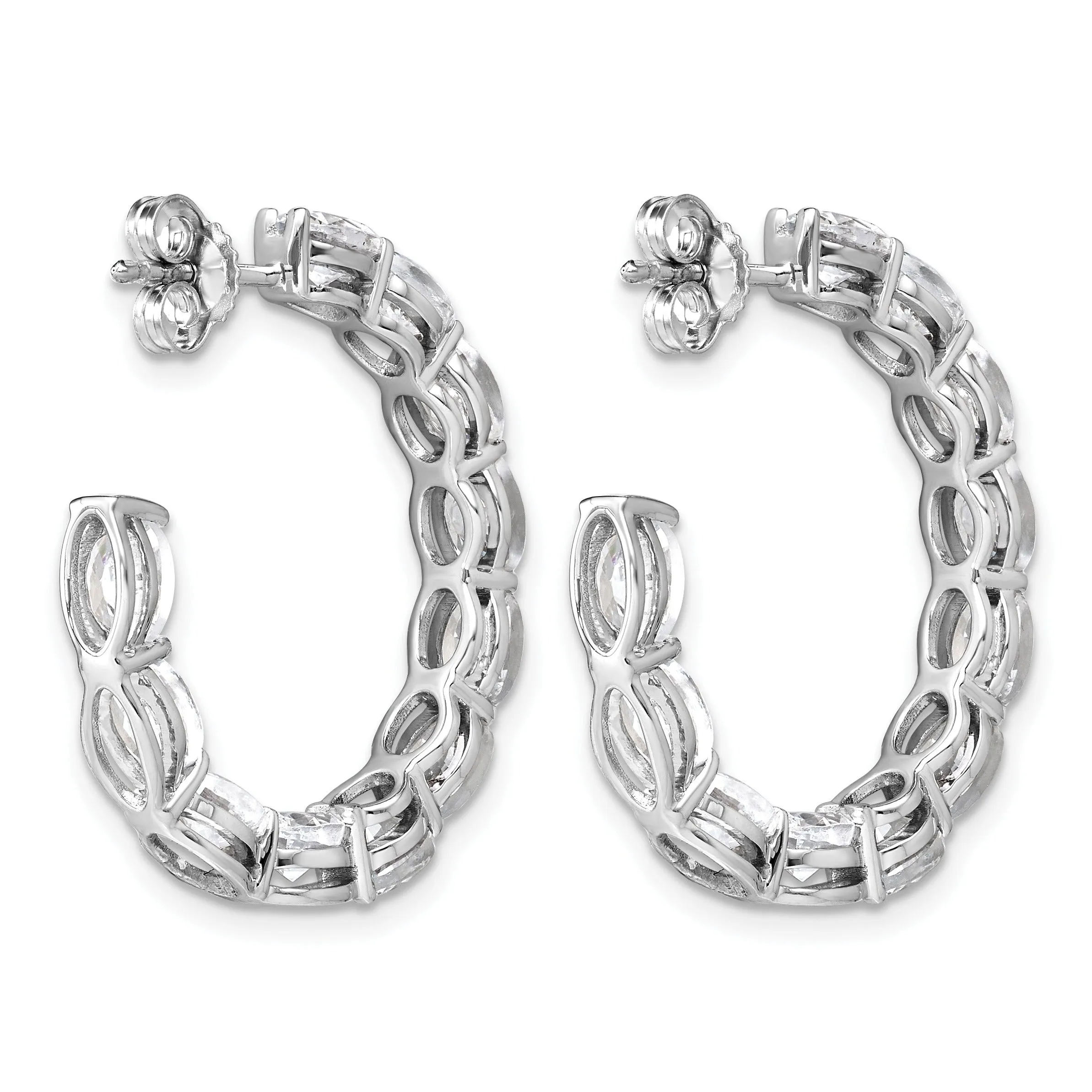 14k White Gold Lab Grown Diamond Oval Tennis Hoop Earrings 6 Ct sold by Zulily product image thumbnail 4