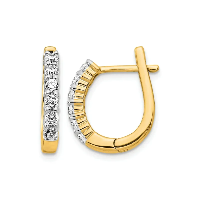 14k Gold Lab Grown Diamond Hinged Hoop Earrings made by Zulily