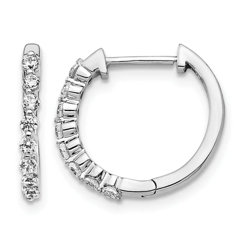 14k Gold Lab Grown Diamond Hinged Hoop Earrings 0.33 Ct made by Zulily