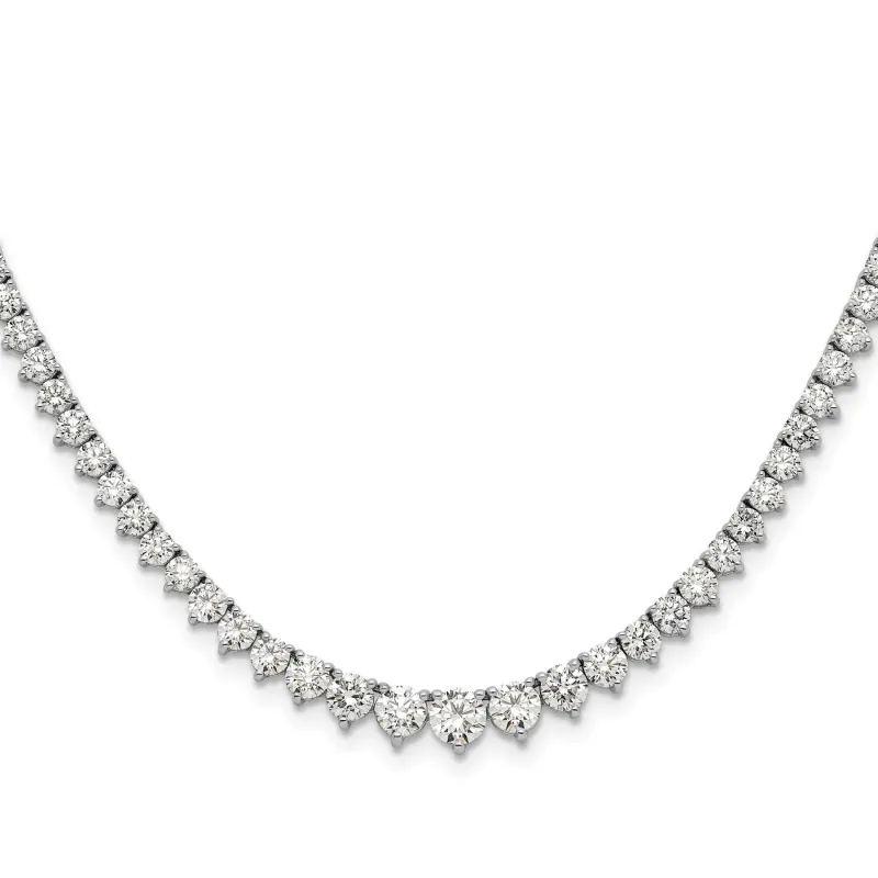 14k White Gold Lab Grown Diamond Tennis Necklace 6 1/2 ctw made by Zulily