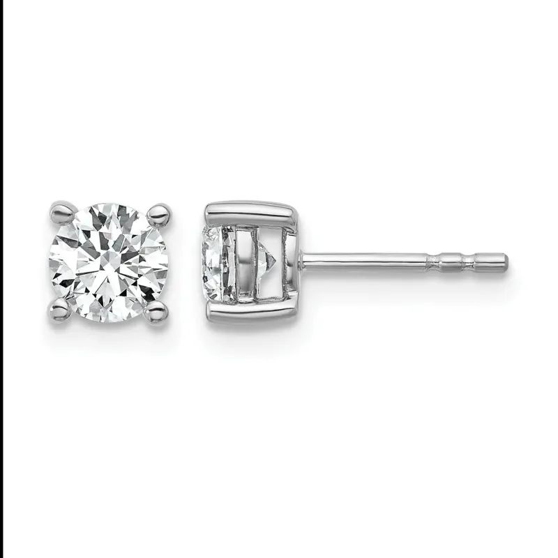 14K Gold Lab Grown Diamond 4 Prong Post and Push Back Stud Earrings made by Zulily
