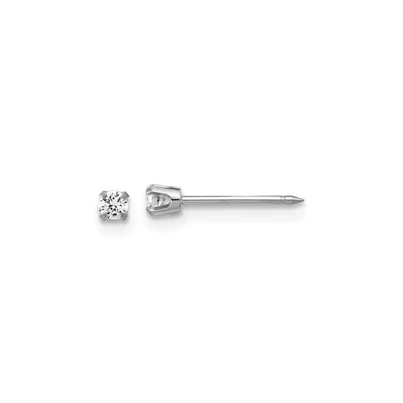 14k White Gold Lab Grown Diamond Short Post Piercing Stud Earrings made by Zulily