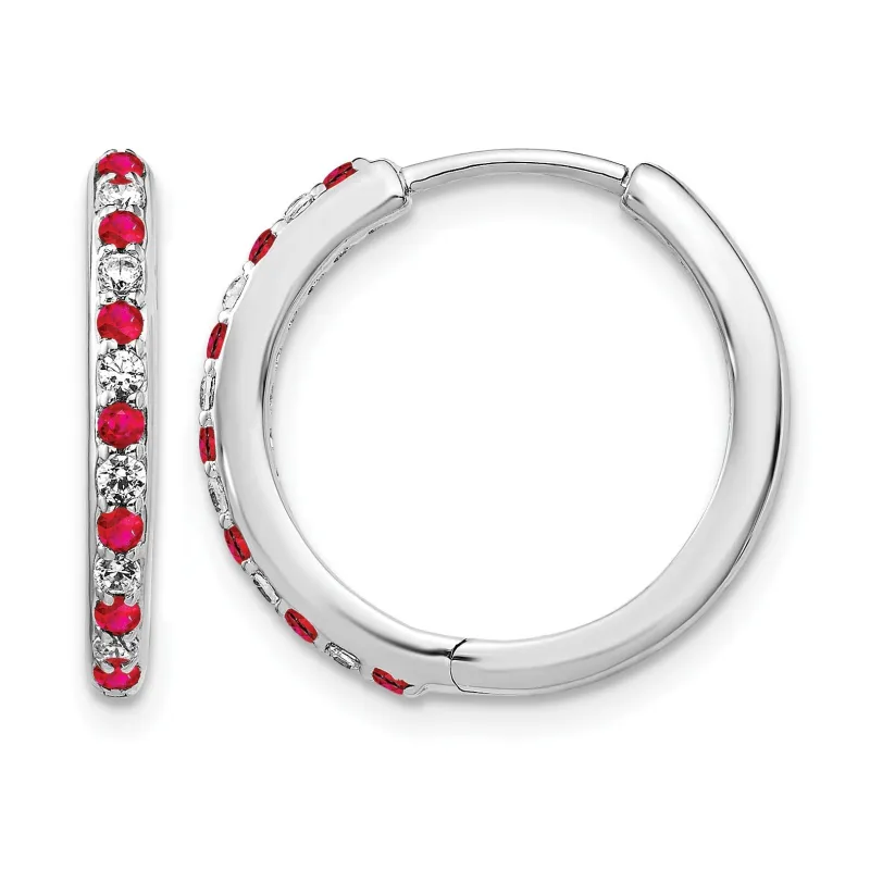 14k White Gold Lab Grown Diamond Hinged Hoop Earrings made by Zulily