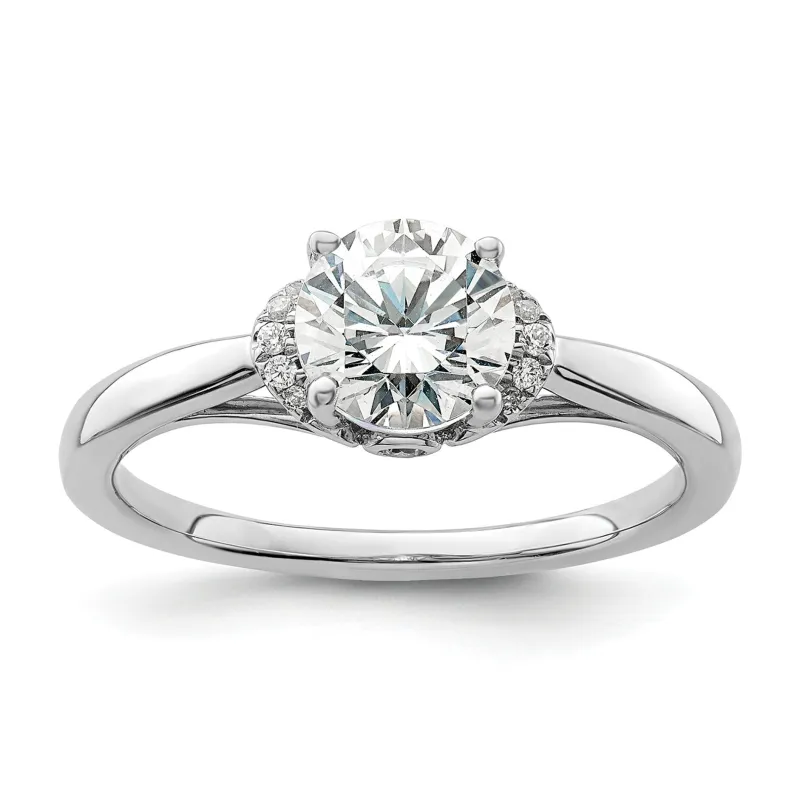 14k White Gold Lab Grown Diamond Round Semi Mount Solitaire Ring 1 Ct made by Zulily