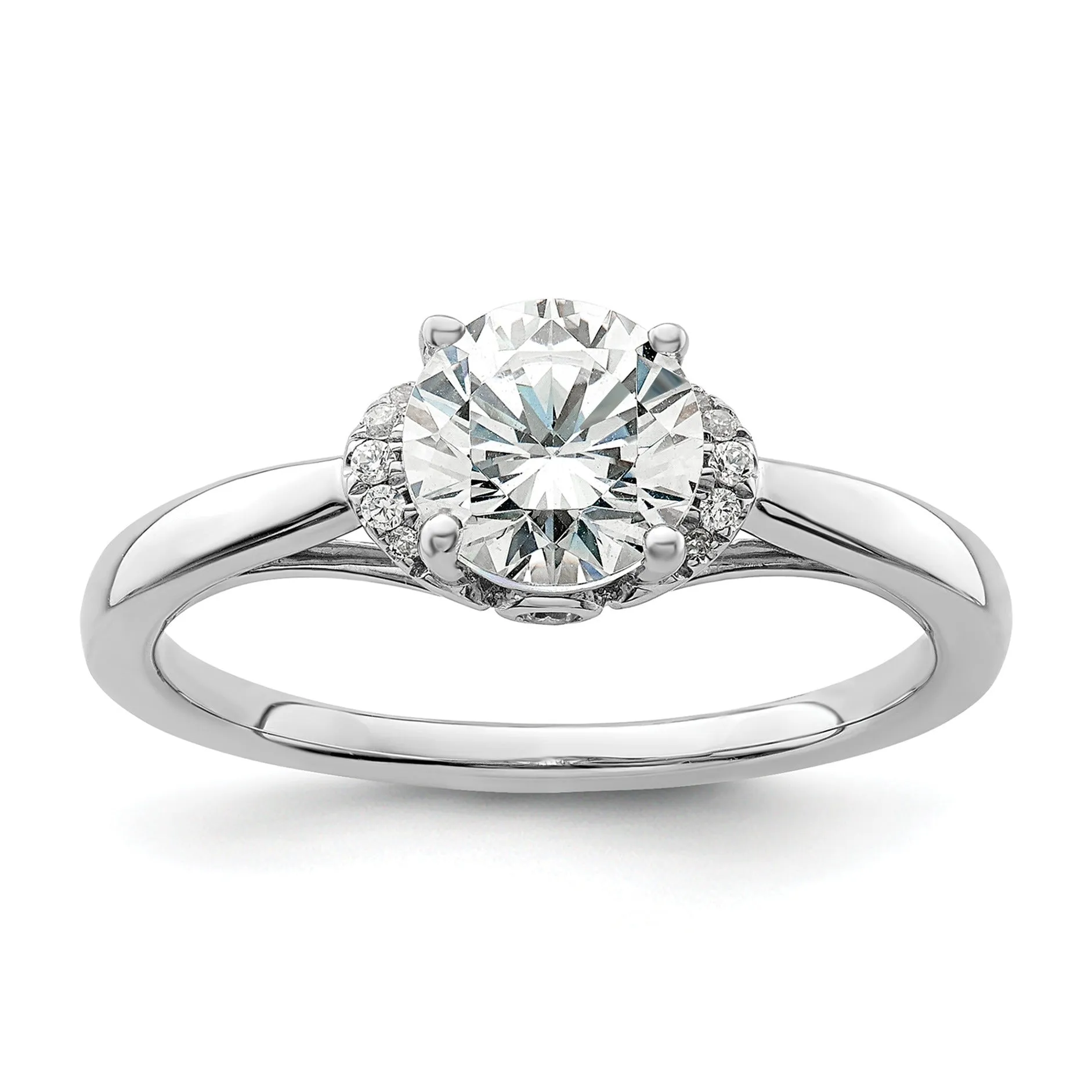 14k White Gold Lab Grown Diamond Round Semi Mount Solitaire Ring 1 Ct sold by Zulily