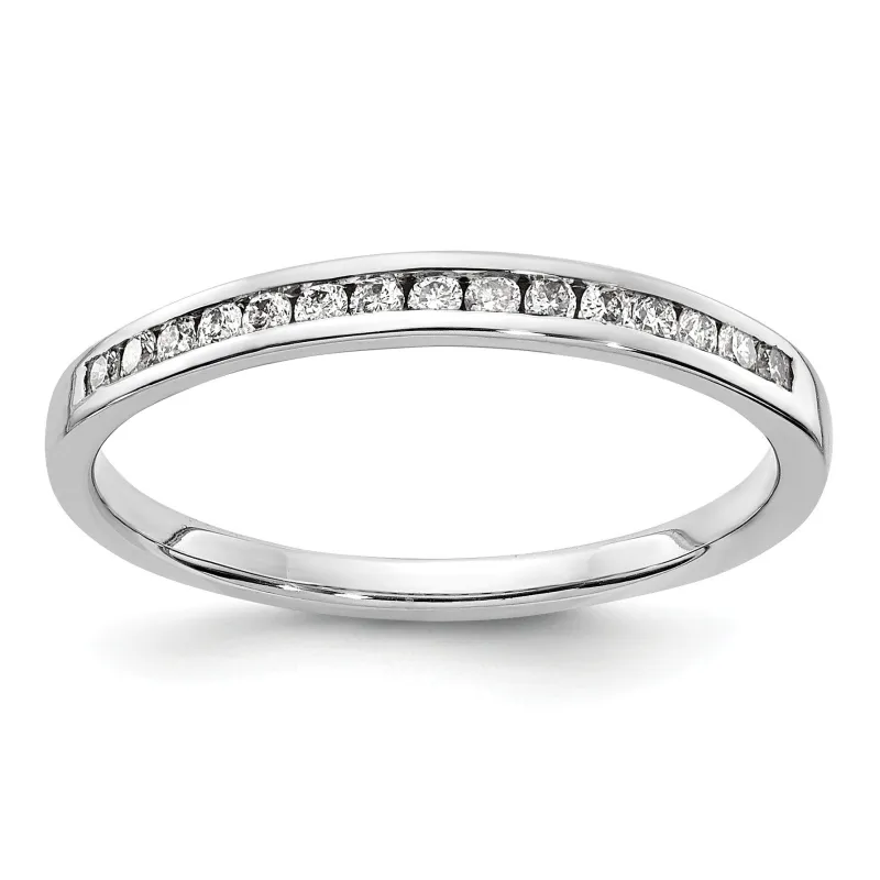 14k White Gold Lab Diamond Channel Set Half Eternity Ring made by Zulily