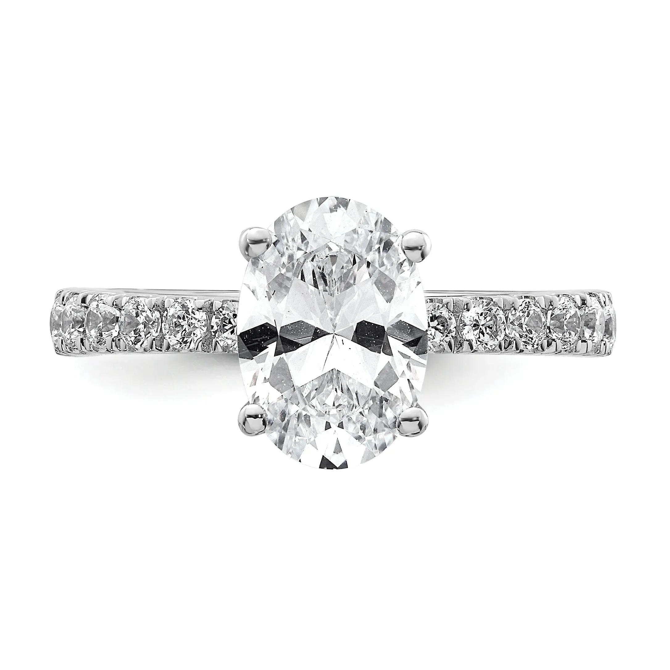 14K White Gold Lab Grown Diamond Oval Engagement Ring sold by Zulily product image thumbnail 2