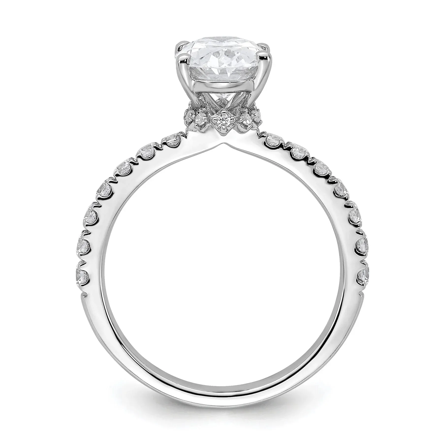 14K White Gold Lab Grown Diamond Oval Engagement Ring sold by Zulily product image thumbnail 3