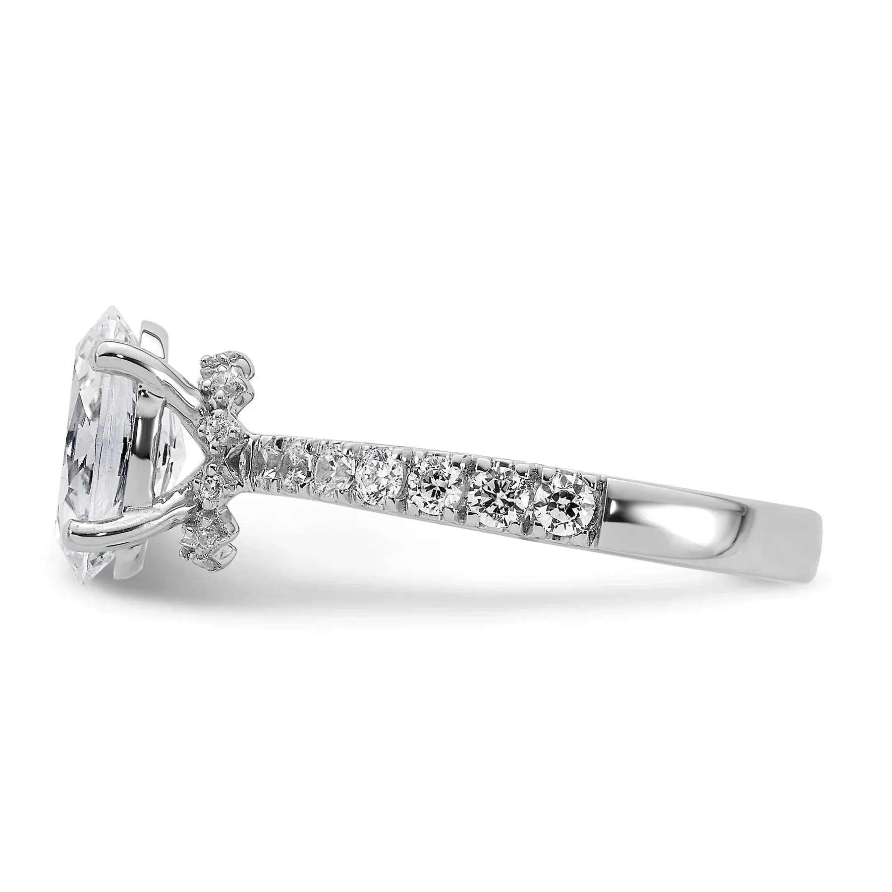14K White Gold Lab Grown Diamond Oval Engagement Ring sold by Zulily product image thumbnail 4