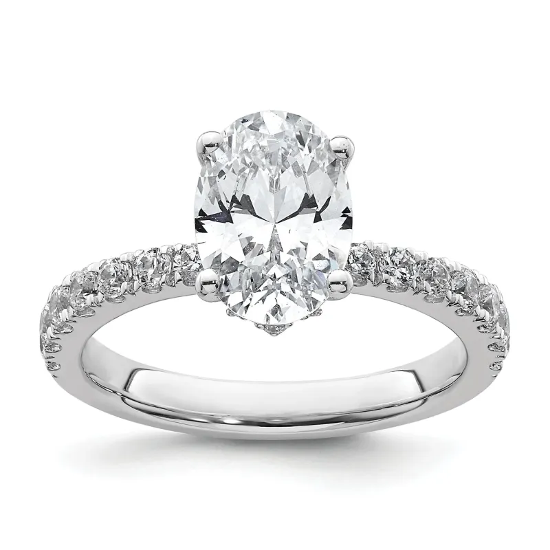 14K White Gold Lab Grown Diamond Oval Engagement Ring made by Zulily