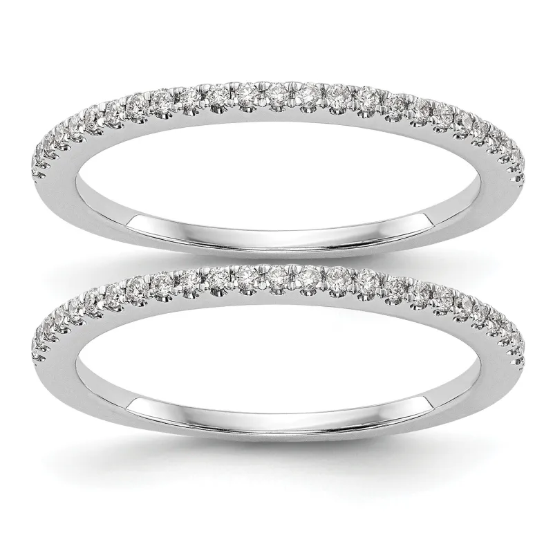 14k White Gold Lab Grown Diamond Set of Two Eternity Wedding Band 0.25 Ct made by Zulily