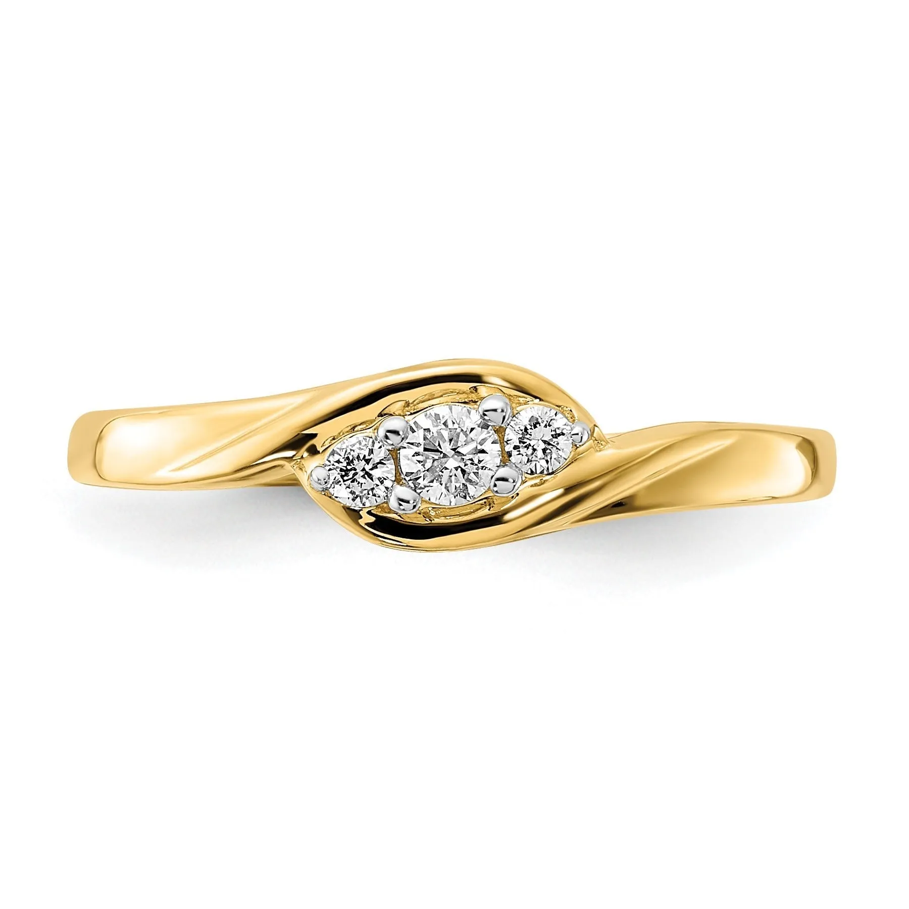 14K Yellow Gold Lab Grown Diamond Three Stone Ring sold by Zulily product image thumbnail 4