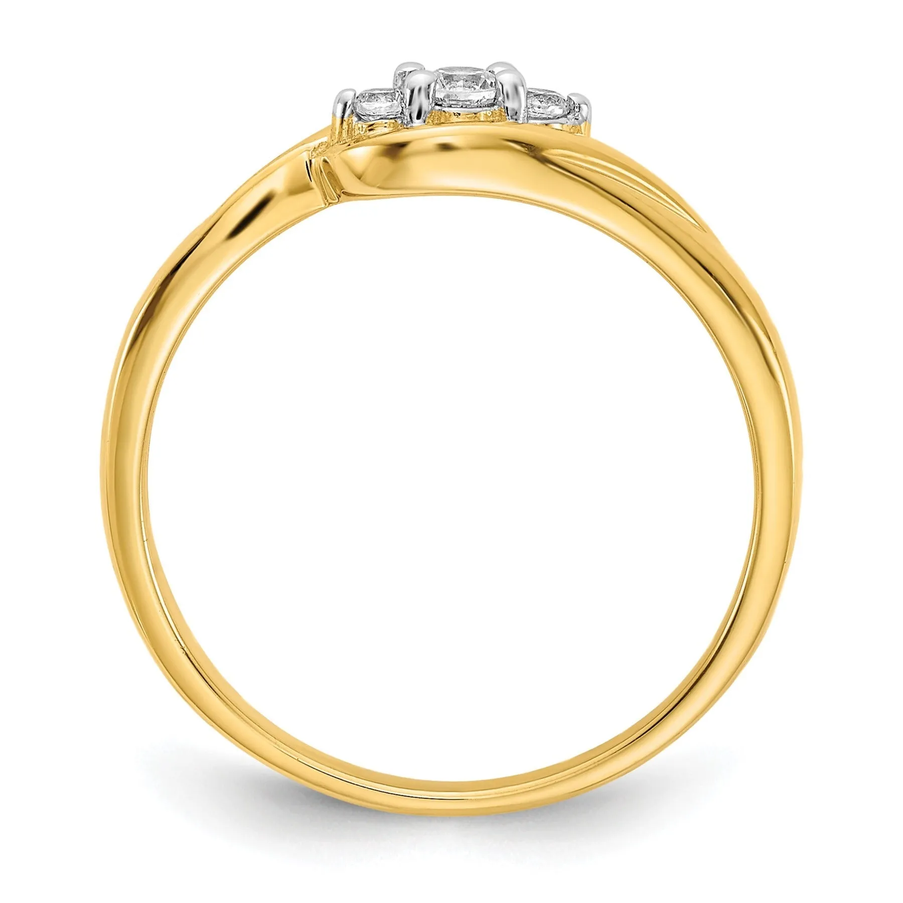 14K Yellow Gold Lab Grown Diamond Three Stone Ring sold by Zulily product image thumbnail 3