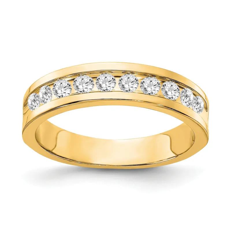 10K Yellow Gold Lab Grown Diamond Men Wedding Band 0.93 Ct made by Zulily