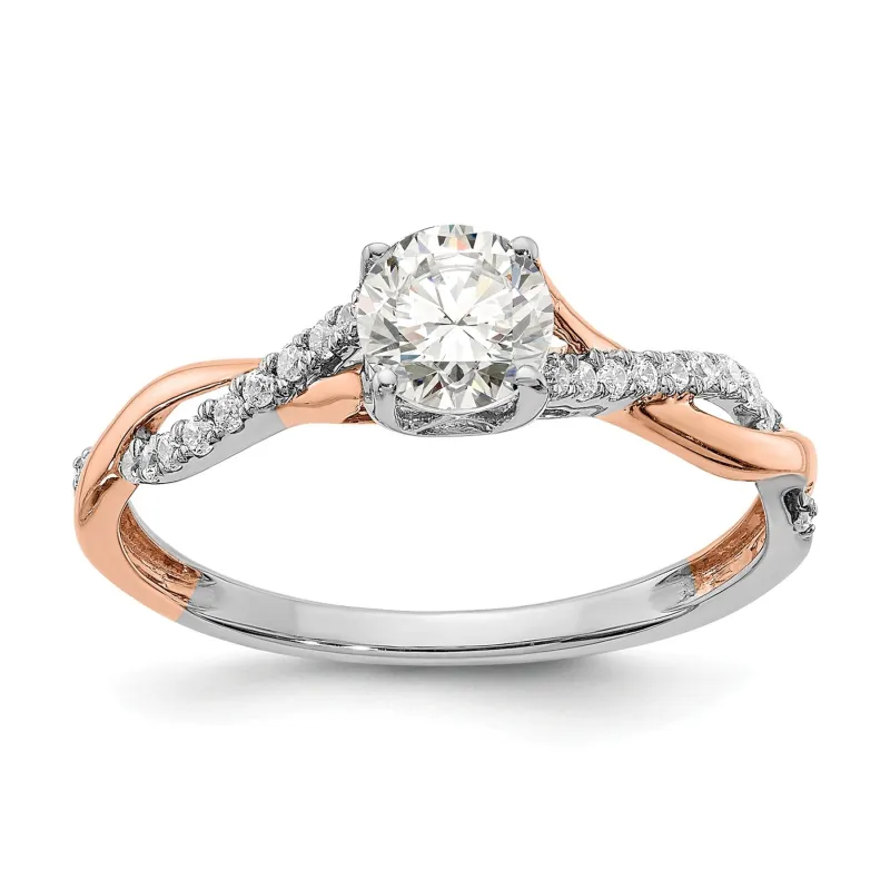 14k Two-tone Gold Lab Grown Diamond Bypass Engagement Ring 0.62 carat made by Zulily