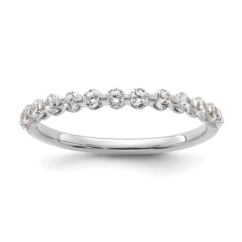 14K Gold Lab Grown Diamond Half Eternity Band Ring made by Zulily