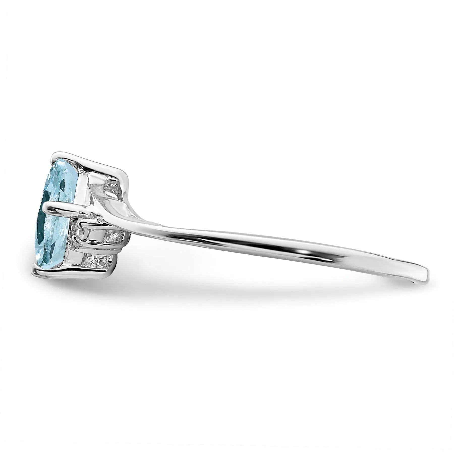 Diamond and Aquamarine Bypass Ring sold by Zulily product image thumbnail 4
