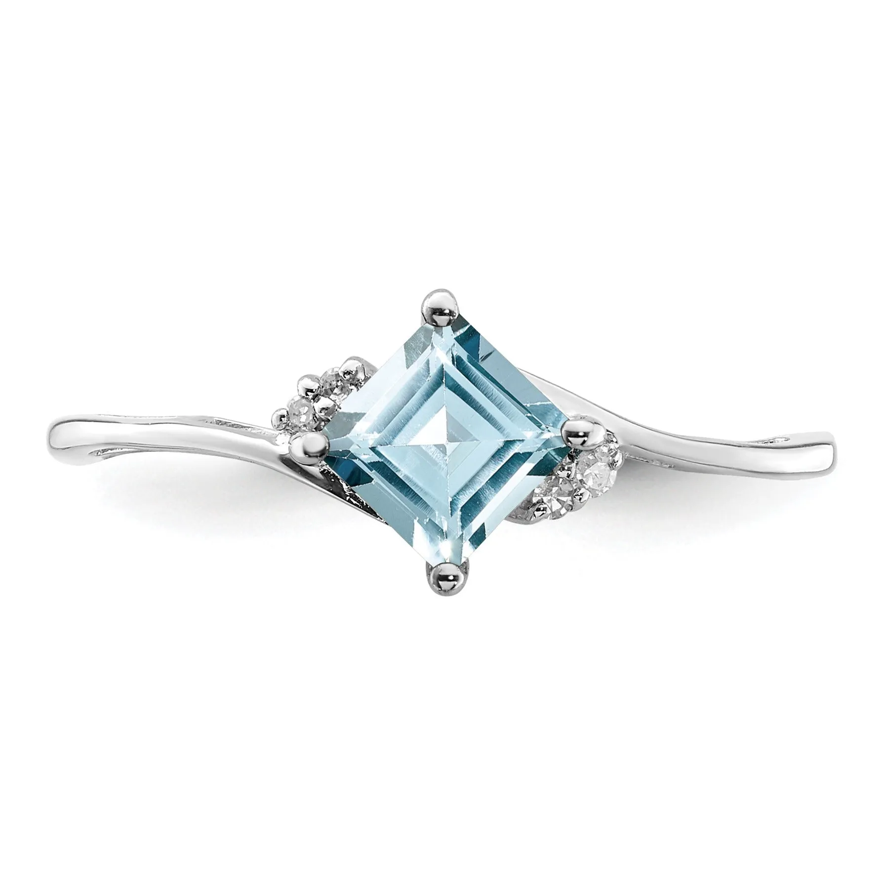 Diamond and Aquamarine Bypass Ring sold by Zulily product image thumbnail 5