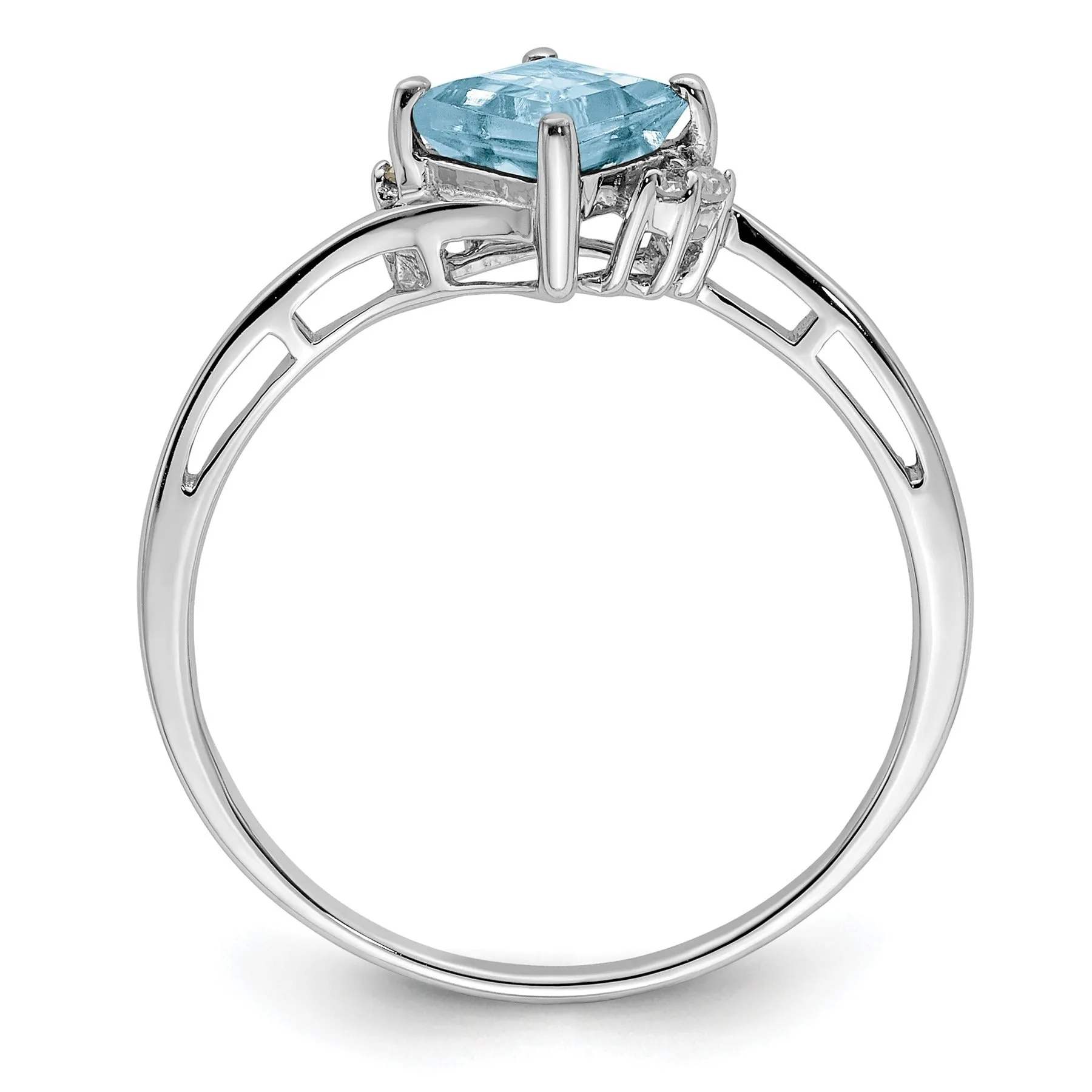 Diamond and Aquamarine Bypass Ring sold by Zulily product image thumbnail 3