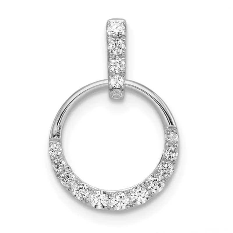 14k White Gold Lab Diamond Open Circle Pendant made by Zulily