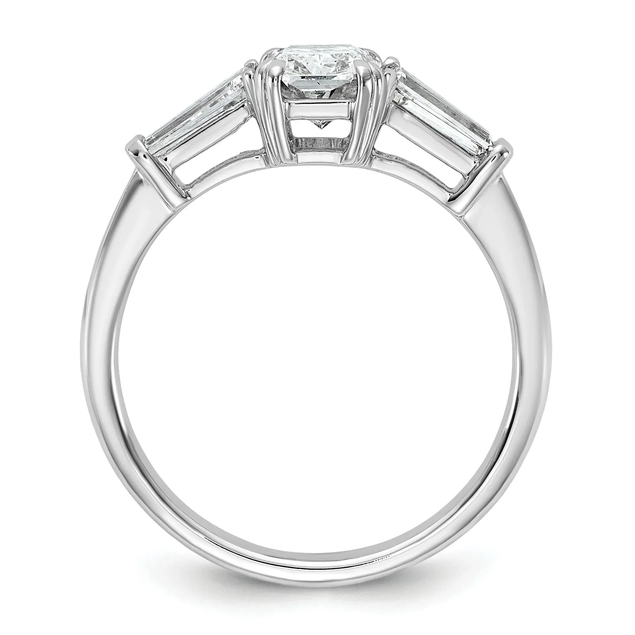 14K White Gold Lab Grown Diamond Baguette 3-Stone Bridal Rings sold by Zulily product image thumbnail 2