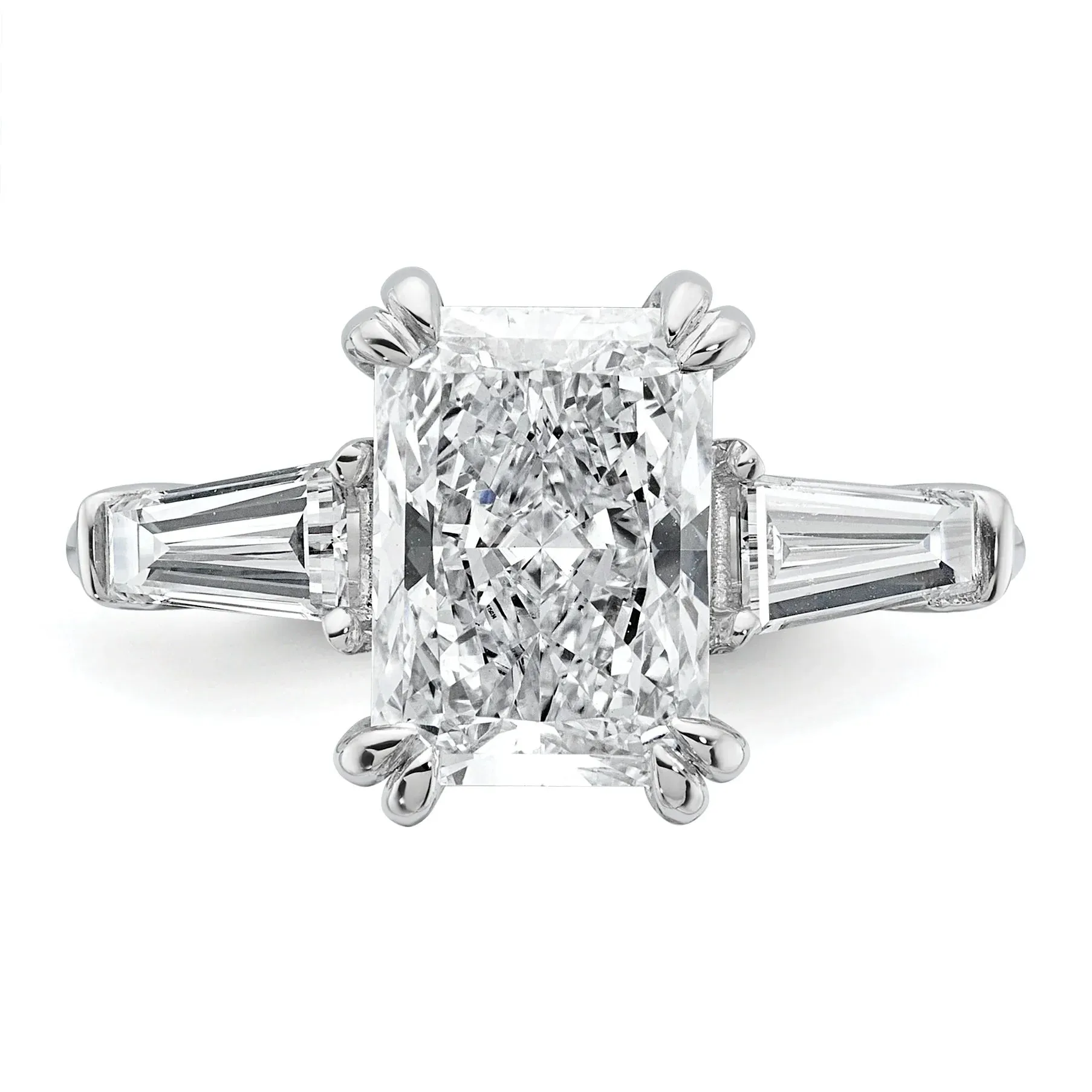 14K White Gold Lab Grown Diamond Baguette 3-Stone Bridal Rings sold by Zulily product image thumbnail 3